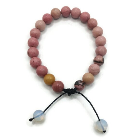 Handmade Bracelet in Natural Rhodocite Stone Spiritual Amulet - Picture 4 of 6